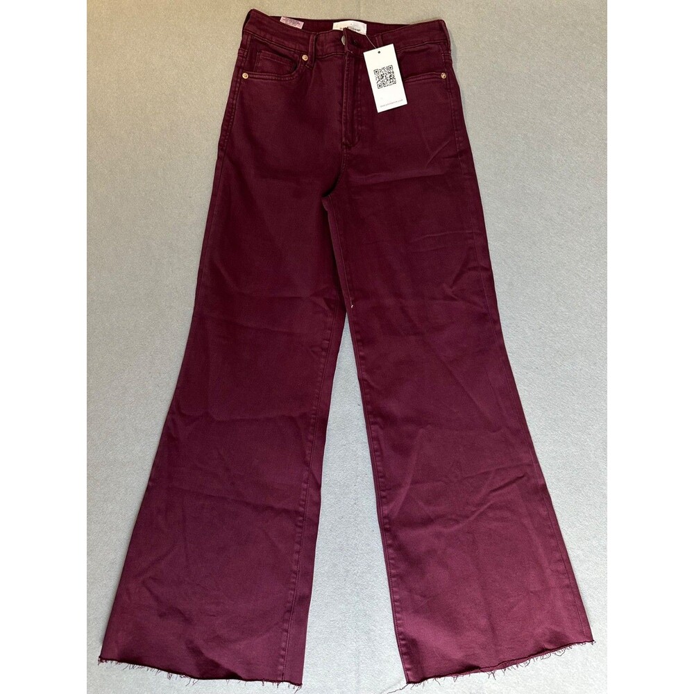 Dear John Fiona High Rise Wide Leg Jeans NWT Fig Burgundy Women's Size 26